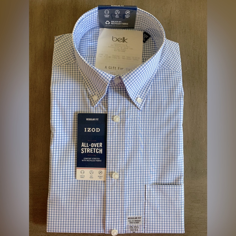 Izod men's checked button down shirt